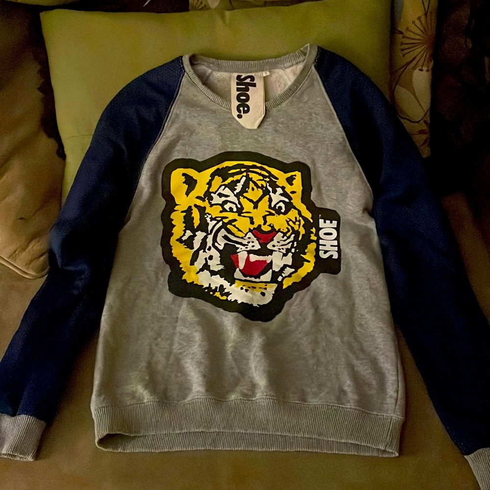 Navy and grey designer sweatshirt small in men’s